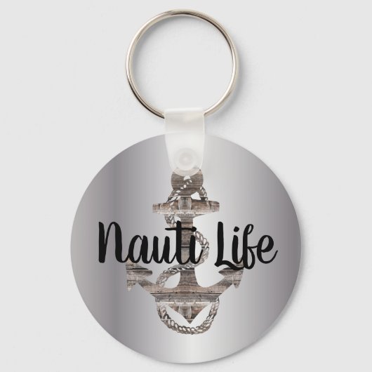 schattig, nautisch NAUTI LIFE-script | SLEUTELHANG Sleutelhanger (Voorkant)