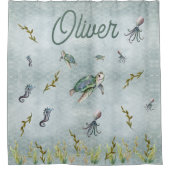 Schattig Nautisch Zee Schroef Kinder Baby Douchegordijn (Voorkant)