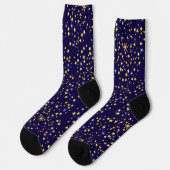 Schattig Navy Blue hemels patroon leuk mooie ster Sokken (Links)