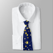 Schattig Navy Blue hemels patroon leuk mooie ster Stropdas (Gebonden)
