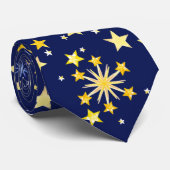 Schattig Navy Blue hemels patroon leuk mooie ster Stropdas (Opgerold)