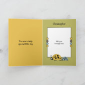 Schattig neefje ladybugs speciale jongen geel groe kaart (Binnen)