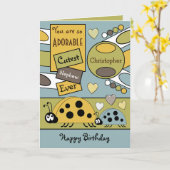 Schattig neefje ladybugs speciale jongen geel groe kaart (Gele Bloem)