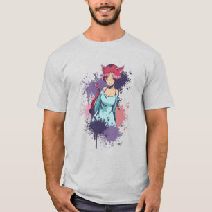 Schattig Neko Meisje - Kersenkat Meisje T-shirt