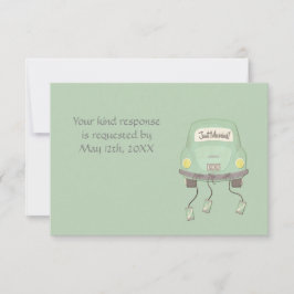 Schattig Net Getrouwd Huwelijk RSVP Kaart