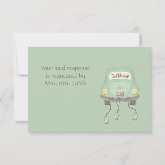 Schattig Net Getrouwd Trouw RSVP Kaart (Voorkant)