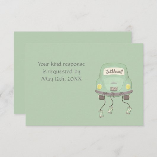 Schattig Net Getrouwd Trouw RSVP Kaart (Voorkant / Achterkant)