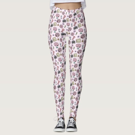 Schattig Neuroscience Patroon Leggings (Voorkant)