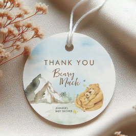 Schattig neutraal Beer draagt veel Baby Bedankjes Labels