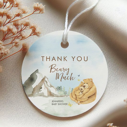 Schattig neutraal Beer draagt veel Baby Bedankjes Labels