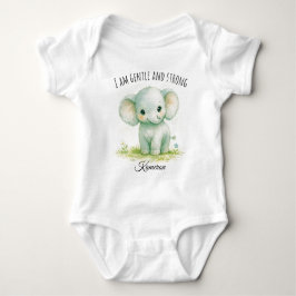 Schattig Neutraal Groene Olifant Ik Ben Zachtaardi Romper