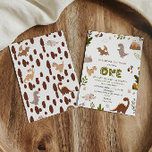 Schattig Neutraal Oerwoud Dinosaurus 1e Verjaardag Kaart