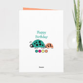 Schattig niece ladybugs speciaal meisje groen sina kaart (Achterkant)