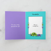 Schattig niece ladybugs speciaal meisje paars groe kaart (Binnen)