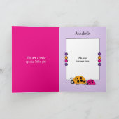 Schattig niece ladybugs speciaal meisje paars roze kaart (Binnen)