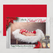 Schattig niet zo stille nacht baby kerst foto aankondiging (Voorkant / Achterkant)