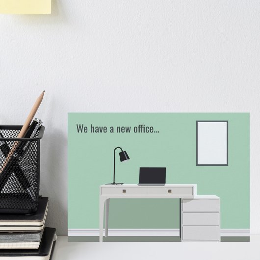 Schattig Nieuw Kantoor Adreswijziging Groen Bureau Aankondiging