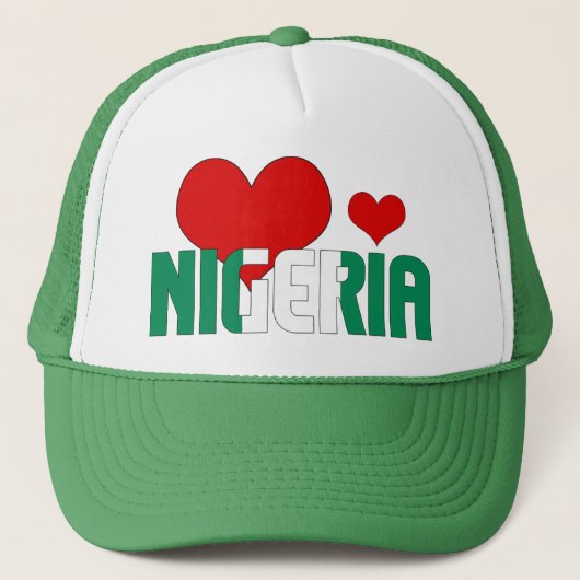 Schattig Nigeriaans vlaggen hart patriottisch Trucker Pet (Voorkant)