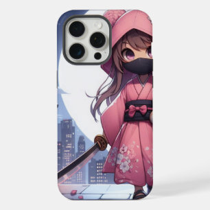 Schattig ninja krijger meisje & teddybeer iPhone 15 pro max case