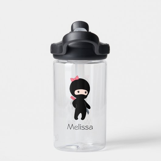 Schattig Ninja Meisje Waterfles (Achterkant)