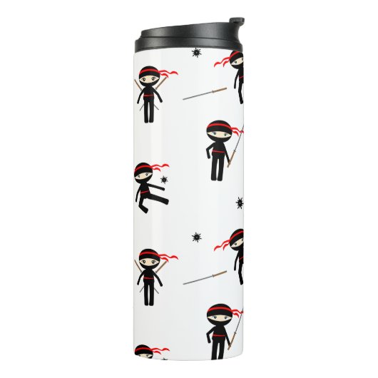 Schattig Ninja Pattern Thermosbeker (Gedraaid links)