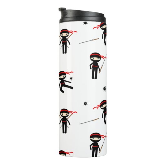 Schattig Ninja Pattern Thermosbeker (Geroteerd rechts)