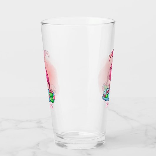 schattig noem roze flamingo glas (Links)