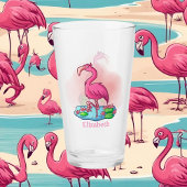 schattig noem roze flamingo glas