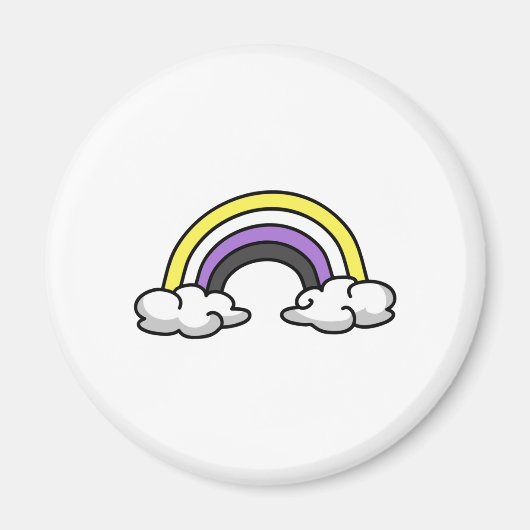 Schattig Non-binair Regenboog Magneet (Voorkant)