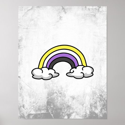 Schattig Non-binair Regenboog Poster (Voorkant)