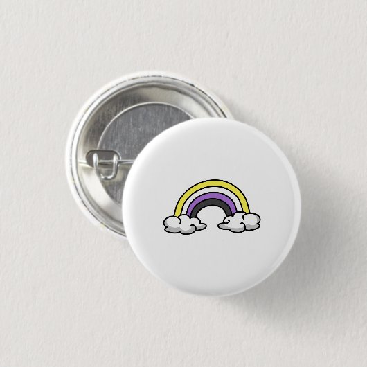 Schattig Non-binair Regenboog Ronde Button 3,2 Cm (Voorkant /achterkant)