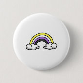 Schattig Non-binair Regenboog Ronde Button 5,7 Cm (Voorkant)