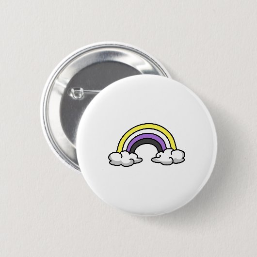 Schattig Non-binair Regenboog Ronde Button 5,7 Cm (Voorkant /achterkant)