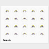 Schattig Non-binair Regenboog Ronde Sticker (Vel)