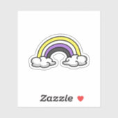 Schattig Non-binair Regenboog Sticker (Vel)