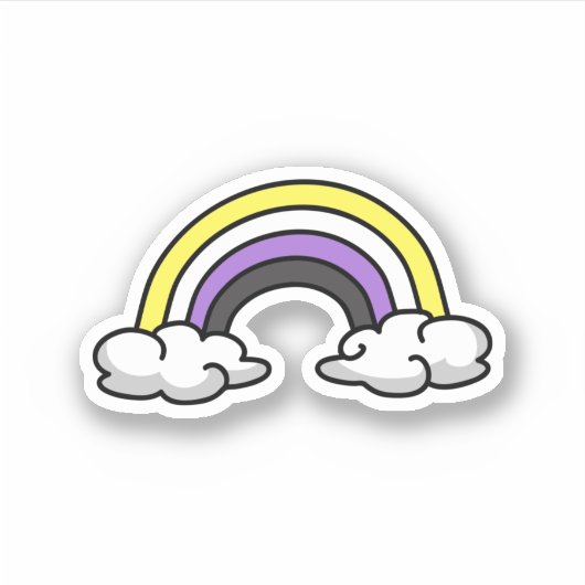 Schattig Non-binair Regenboog Sticker (Voorkant)