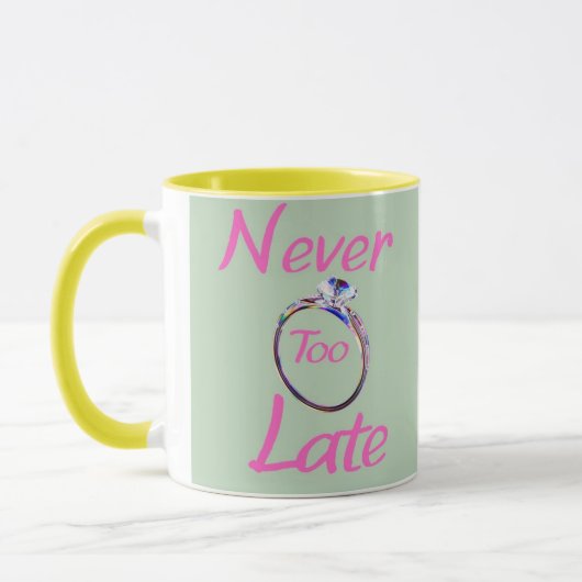Schattig nooit te laat mok (Links)