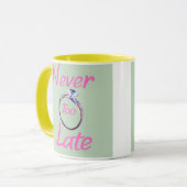 Schattig nooit te laat  mok (Voorkant links)