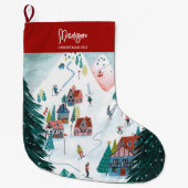 Schattig Noordse schaatsdorp Grote Kerstsok (Voorkant)