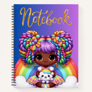 Schattig notitieboekje/Lieve Regenboog chibi meisj Notitieboek