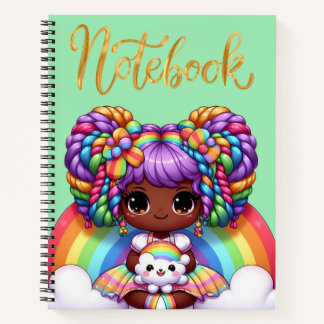 Schattig notitieboekje/Lieve Regenboog chibi meisj Notitieboek