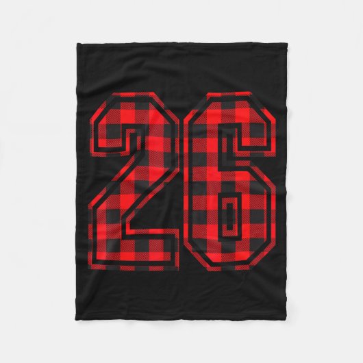 Schattig nummer 26 Kerstmis Rood Geruit Patroon #2 Fleece Deken (Voorkant)