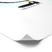 schattig ober pinguïn op schaatsen poster (Hoek)