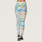 Schattig Oceaan Liefdespatroon | Cute Vissen & Zee Leggings (Achterkant)