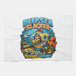 Schattig oceaana-avontuur humor, grappige luiaard theedoek