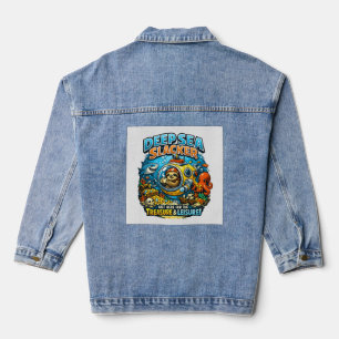 Schattig oceaanaavontuur humor, grappige luiaard d denim jacket