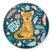 schattig Oerwoud-cheeta-decor Keramische Knop (Voorkant)