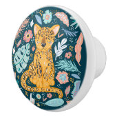 schattig Oerwoud-cheeta-decor Keramische Knop (Rechts)