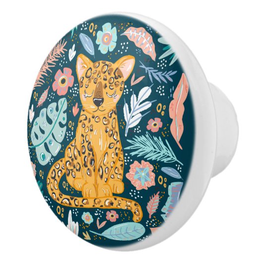 schattig Oerwoud-cheeta-decor Keramische Knop (Rechts)