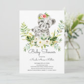 Schattig Oerwoud Cheetah Baby shower Invitation Kaart (Staand voorkant)